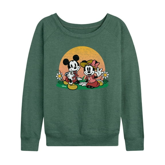 Disney - Mickey & Friends - Minnie & Mickey Enjoy the Sunset - Women's Lightweight French Terry Long Sleeve Shirt