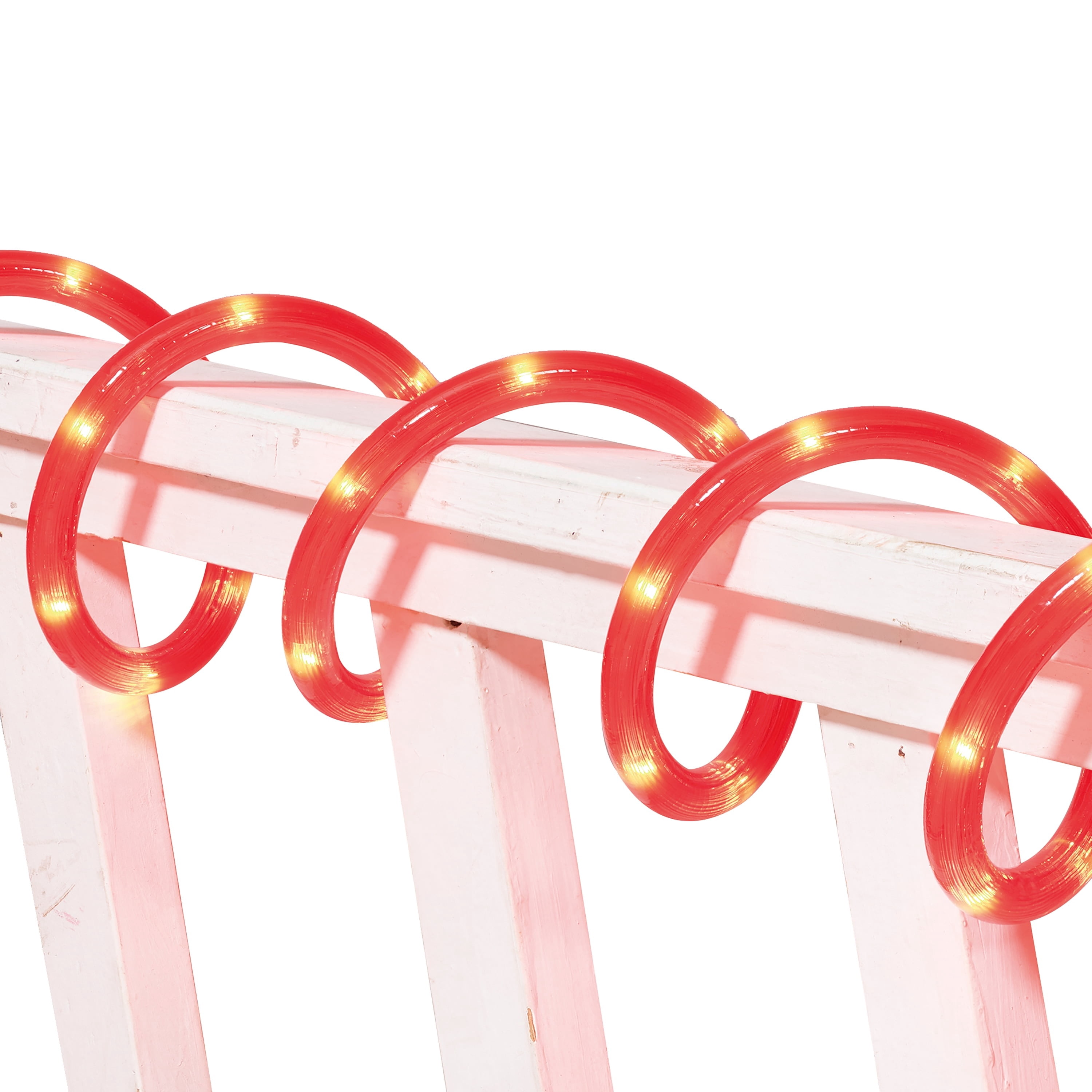 Indoor/Outdoor LED Super Bright Christmas Rope Lights, Red, White Wire, 18', by Holiday Time