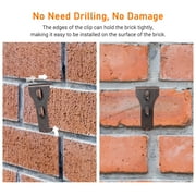 OWSOO 10 PCS Brick Hook Clip Outdoor Hanging Hooks for 60-70mm Brick in Height No Drilling Sliding Brick Hanger Clips for Festival Birthday Decoration