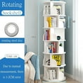 thumbnail image 5 of IAJXWI 6-Tier Wooden Rotating Bookcase, 360° Revolving Display Rack with 24 Shelves, White 74"x18"x18", 5 of 9