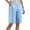Light Blue, variant on Jalioing Women's Knee Length Lounge Shorts Straight Leg Drawstring Waist Summer Shorts Casual Basic Beach Shorts
