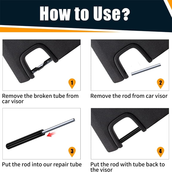 Acaigel Pair Black Sun Visor Repair Kit Lh & Rh Sun Visor for Jeep Wrangler Jk Jku 07-17