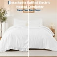 thumbnail image 4 of Garvee Heated Comforter Blanket Queen Size, Ruffle Electric Quilt with Wireless LCD Controller, Fast Heating & Overheat Protection, ETL Certified, Machine Washable(White, Queen 90"x90"), 4 of 10