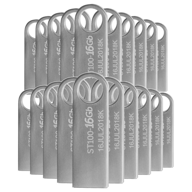 PSA Kit de 20 Piezas Flash Drive USB 16 GB STYLOS Modelo STMUSB2B ST100 Memoria USB Compacta Portátil Unidad de Almacenamiento USB 2.0 COMPUTO Y PAPELERIA