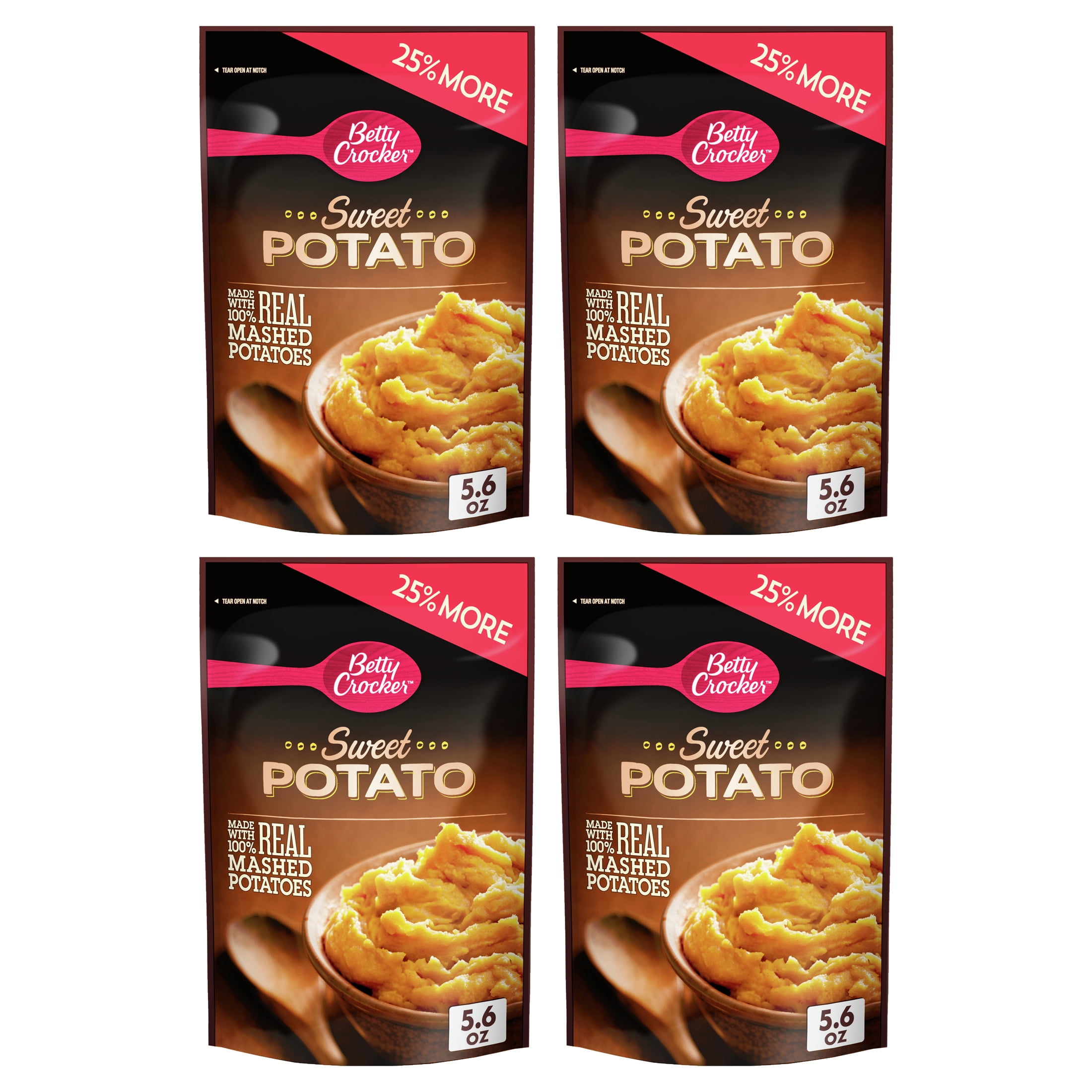 (4 pack) Betty Crocker Homestyle Sweet Potato Potatoes, 5.6 oz