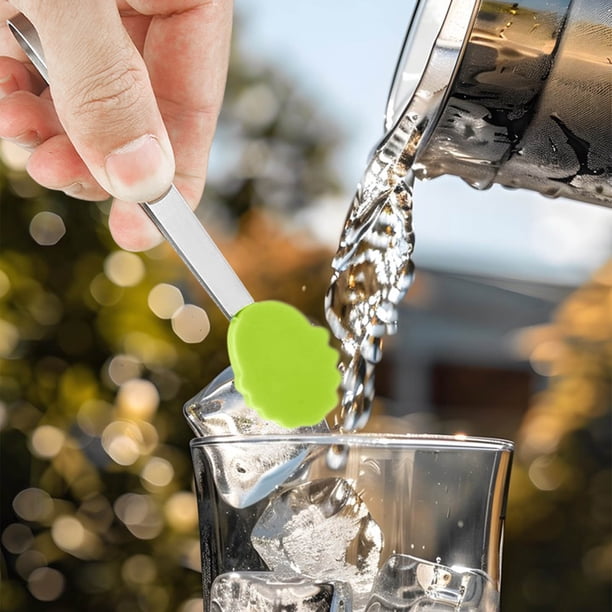 Pinzas de silicona de acero inoxidable para minicubitos de hielo, cubitos de café, pinzas para alimentos, pinzas para hielo