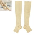 thumbnail image 4 of Open Toe Compression Stockings, Nylon Slim Leg Socks Shaping Zipper Breathable  For Outdoor Sports For Men For Walk For Women S/M,L/XL, 4 of 8