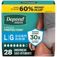 thumbnail image 1 of Depend Fresh Protection Incontinence Underwear for Men, Adult Diapers, L, 28 Count, 1 of 8