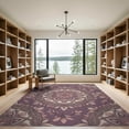 thumbnail image 2 of ODIKA Symmetrical Dusty Rose Geometric With Scattered Petal Accents Low Profile Flatwoven for Great Room, Indoor Open Concept, Large Living, 2 of 7