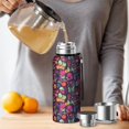 thumbnail image 4 of 20 Oz Pioneer Flower Coffee Tumbler Double Wall Insulated Stainless Steel Water Bottle | Metal Reusable Thermoses Flask with Cup Cap | Leak & Sweat Proof with Anti-Dust Lid, 4 of 7