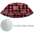 thumbnail image 3 of GZHJMY Decorative Throw Pillow Covers Set of 2, Buffalo Plaid Snowflakes Xmas Soft Pillow Cases, Square Cushion Cases Pillowcases for Sofa Bed Couch Car Home 20"x20" Home Decor, 3 of 5