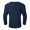thumbnail image 3 of TFEOQRY Men's Hollow Knit Basic Tops V Neck Three Quarter Sleeve Casual Pullover Fall Winter Warm Sweater Navy, 3 of 6