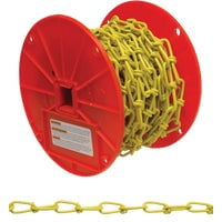 Campbell PD0722087 Loop Chain 255 lb Working Load Limit #2/0 Low Carbon Steel Yellow Poly-Coated