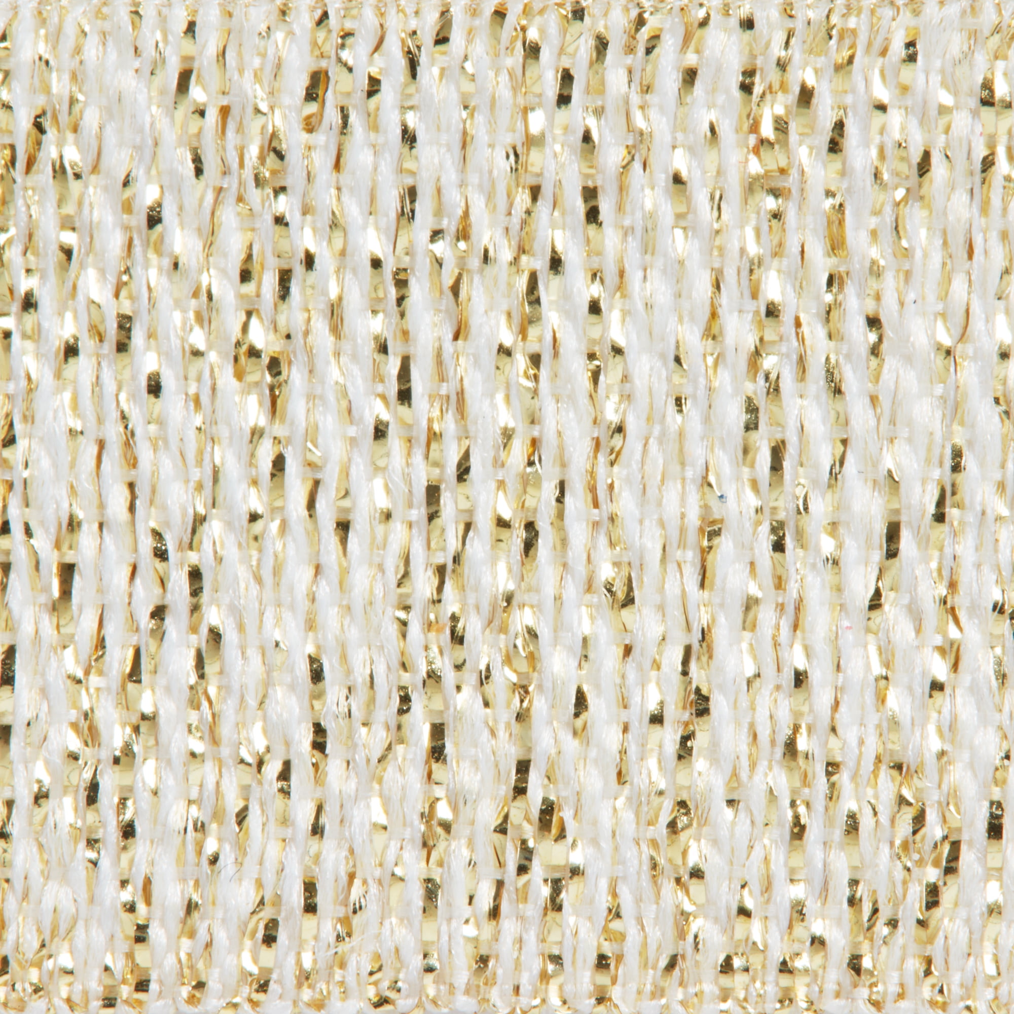 Offray Ribbon, Ivory 5/8 inch Gold Stitching Woven Ribbon, 9 feet