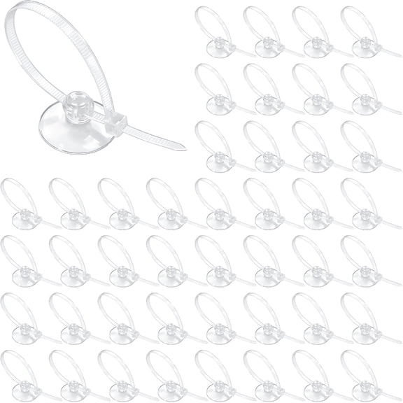 ACDANC 30 Pcs Aquarium Suction Cups with Adjustable Cable Ties, Clear Fish Tank Plant Holders for Moss, Shrimp Nest, and Aquatic Planter