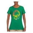 thumbnail image 2 of Tropical Palm Trees Silhouettes with Sunset | Womens Pop Culture Graphic T-Shirt, Kelly, 2XL, 2 of 4