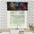 thumbnail image 3 of Wolf Window Curtain Valances Wildlife Wolves in The Misty Forest Night Rod Pocket Valances for Bedroom Living Room Dining Room 54 by 18 in, 1 Panel, 3 of 6