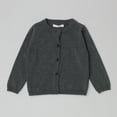 thumbnail image 3 of Kopltyrfg Girls Crewneck Cardigan Solid Cotton Long Sleeve Button Sweater Uniform Sweaters for Little Girls Dark Gray 3, 3 of 3