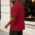 thumbnail image 7 of VEXRO Waffle Henley Tee Tops for Men Classic Fit Short Sleeve Knit Button Shirts for Casual & Daily, 7 of 7