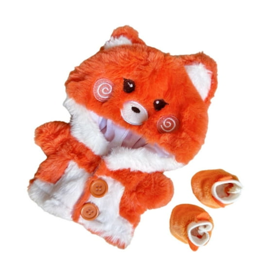 Vaveren Plush Doll Clothes Clothing Doll Animal Cosplay Costume Dress up Hooded Jumpsuit Orange