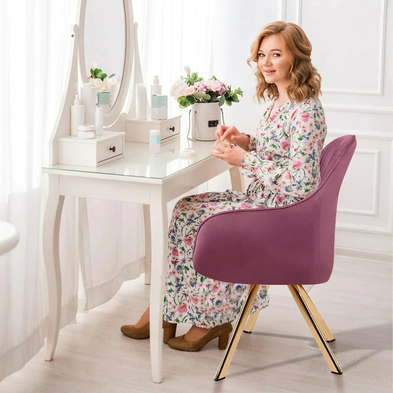 JUSTLET Stylish Office Arm Swivel Accent Chair, Upholstered Side