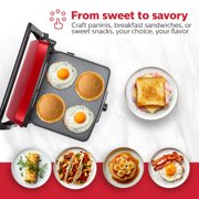 Holstein Housewares 4-Slice Electric Griddle with Adjustable Temperature Control, Cool-Touch Handle, Non-Stick Surface, Indicator Lights, and Spacious Cooking Area – Ideal for Pancakes, Eggs, More,