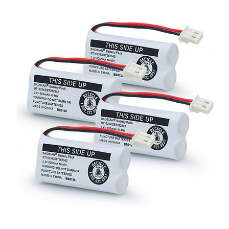 (4-Pack)Replacement Battery BT162342 / BT262342 for Vtech AT&T Cordless Telephones CS6114 CS6419 CS6719 EL52300 CL80111