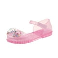 thumbnail image 3 of JDEFEG Girls Sandals Baby Sandals Summer Casual Jelly Shoes Bowknot Princess Dress Shoes Soft Sole Jelly Sandals Girls Closed Toe Non Slip Beach Shoes Pink Size 8, 3 of 8