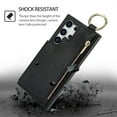 thumbnail image 3 of Allytechgroup for Samsung Galaxy S24 Ultra Wallet Case, Zipper Pocket Cards Holder RFID Blocking Ring Holder Stand Bumper Shockproof PU Leather Retro Phone Case for Samsung Galaxy S24 Ultra, Black, 3 of 8