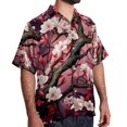 thumbnail image 2 of Tree Men's Casual Poplin Button Down Short Sleeve Hawaiian Beach Shirt, 2 of 6