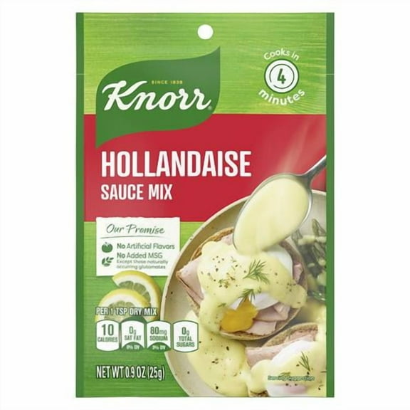 Knorr Sauce Mix Sauces For Simple Meals And Sides Hollandaise No Artificial Flavors, No Added Msg 0.9 Oz - Pack of 2