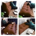 thumbnail image 3 of Bennium Wedge Body Positioners Pillow Reading Bedrest Pillows Large Bolster Headboard Back Support Lumbar Cushion for Daybed with Removable Cover, Corduroy Coffee 76x8x20inch, 3 of 7