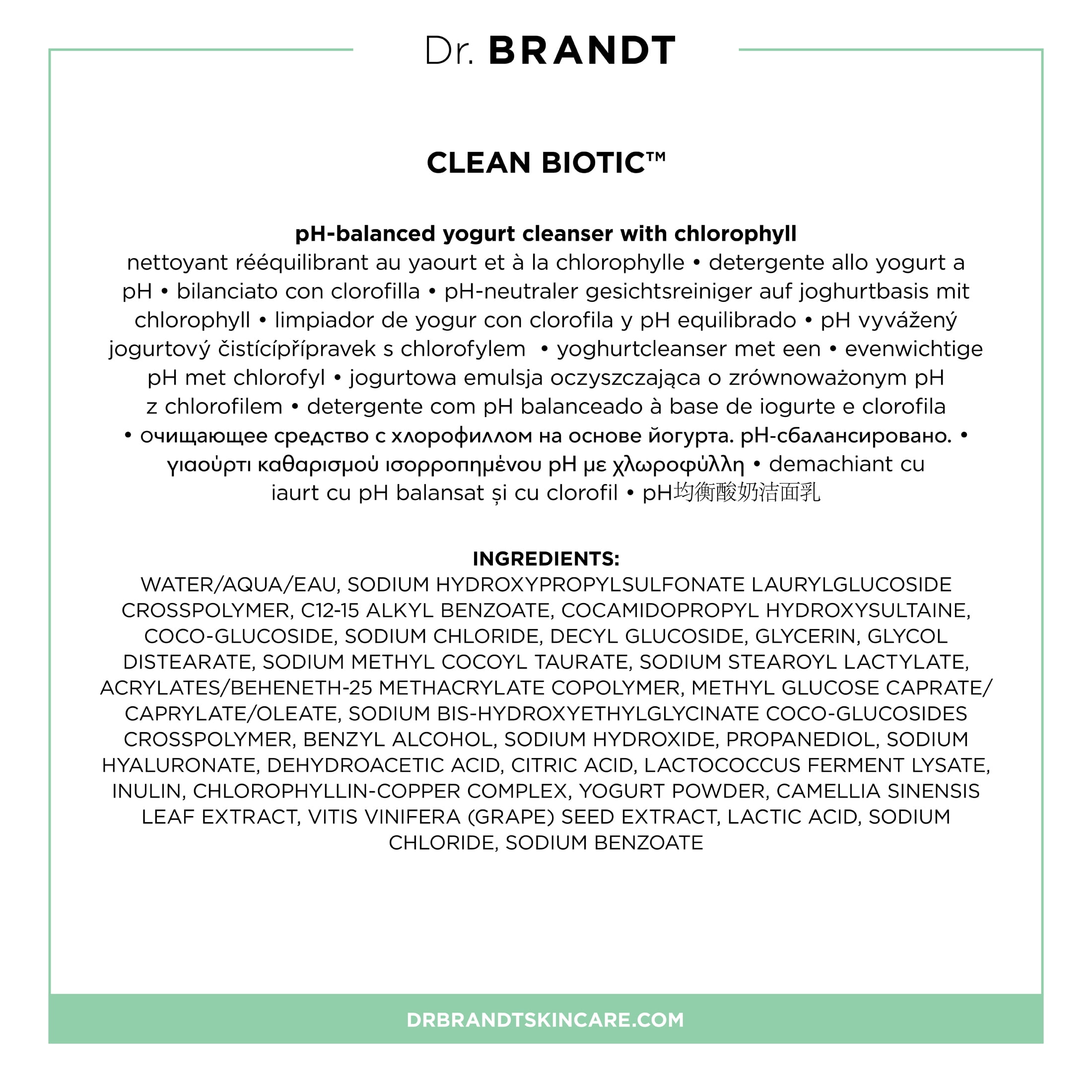 Dr. Brandt Clean Biotic - Removes Dirt, Impurities, Pollution, Makeup and Excess Oil 105ml