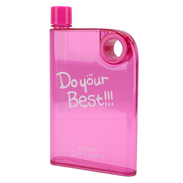 Plastic Travel Mug, 420ml Capacity Reusable Portable Flat Water Bottle With Round Hole For School Use
