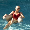 thumbnail image 4 of Big Joe Lux Bali Sling Pool Float, Navy and Ivory, Premier Mesh, Durable UV Protected Polyester Blend, No Inflation Needed, 4 of 7