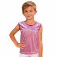thumbnail image 5 of LPKRT Girls Glitter Sleeveless Tank Top Classic Fit Crewneck Metallic Dance Shirt Trendy Comfortable Party T-Shirt Hot Pink 160, 5 of 6