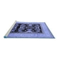 thumbnail image 2 of Ahgly Company Machine Washable Indoor Square Oriental Blue Industrial Area Rugs, 4' Square, 2 of 4