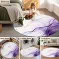 thumbnail image 5 of Round Rugs 5Ft, Marble Purple Round Area Rug Washable Indoor Throw Carpet, Gold White Modern Gradient Ocean Ripple Soft Non Slip Circle Rug for Cabinet Bathroom Home Decor Aesthetic, 5 of 8