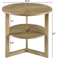 thumbnail image 2 of MODERION Large Round End Table, Rustic Beside Table with Umbrella Shaped Top, Traditional Circular Sofa Side Table with Shelf, 25.2”D Telephone Table for Living Room Rustic Natural CJZ3338, 2 of 8