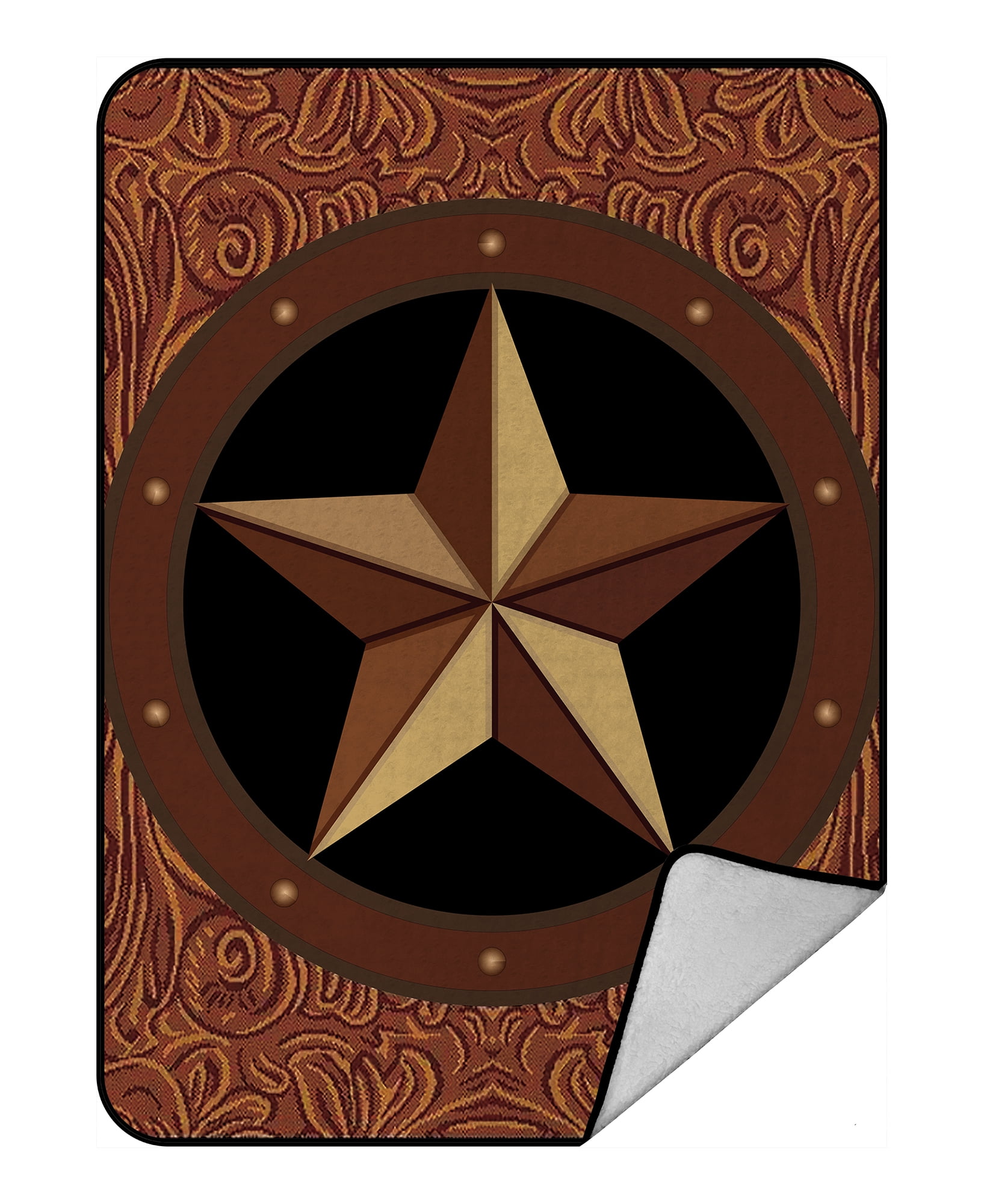GCKG Texas Star Blanket,Texas Star Fleece Blanket Crystal Velvet Front