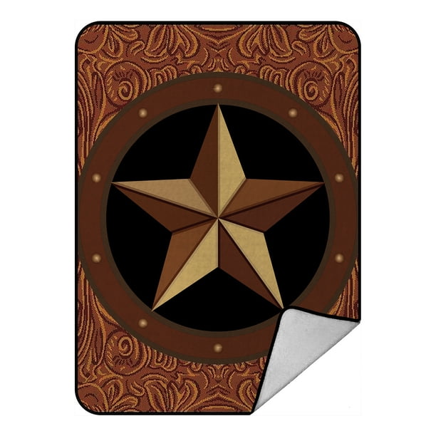 GCKG Texas Star Blanket,Texas Star Fleece Blanket Crystal Velvet Front