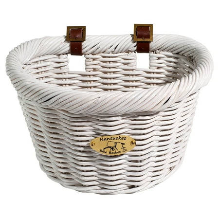 Nantucket Bicycle Basket Co. Cruiser (Adult D-Shape, White)
