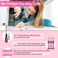 thumbnail image 3 of Juego de herramientas THINKWORK Pink de 40 piezas con caja de herramientas de almacenamiento, 3 of 9