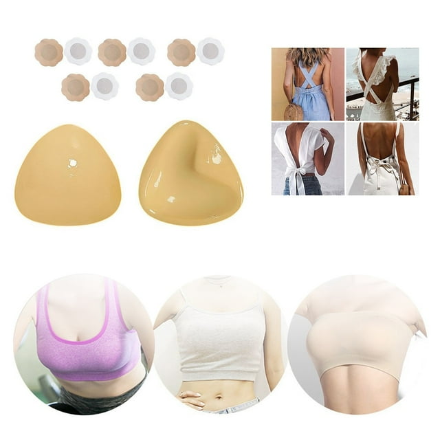 asddcavvf Double Brushed Triangle Three Heart Shaped Self Thickened Breast Pads Thickened Breast Pad