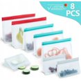thumbnail image 1 of Bolsas de sándwich reutilizables, 10 bolsas de almacenamiento sin BPA (15, 3x10, 5x5, 1cm4 piezas) (20, 3x14, 5x5, 1cm4 piezas) Bolsas ecológicas súper gruesas a prueba de fugas para organizadores de casilleros de alimentos ER, 1 of 5