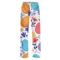 thumbnail image 4 of Fgvctg Women's Easter Pajamas Trendy Sleepwear Wide Leg Pajamas Bunny Print High Waisted Pj Pant Plus Size Fall Easter Eggs Spring Drawstring Lounge Pants with Pockets White 3XL, 4 of 5