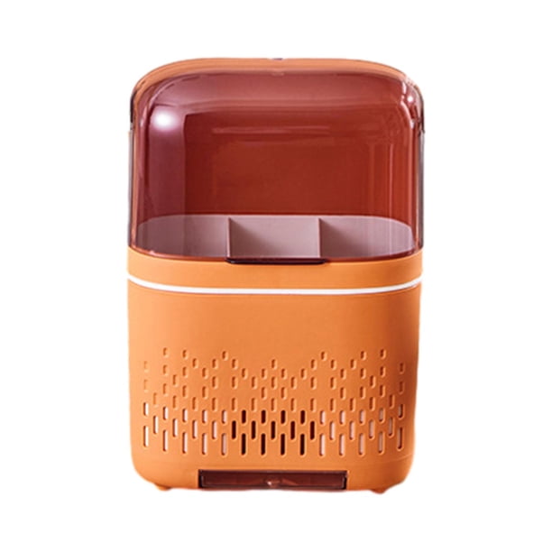 Organizador de cubiertos, estante colgante, estante para vajilla, organizador multiusos con protección contra el polvo. naranja