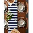 thumbnail image 5 of Table Runner Dresser Scarf 13 x 70 Inch Nautical Anchor Coastal Navy Blue Stripe Table Runners Non-Slip Heat Kitchen Dining Table Decor for Indoor Outdoor Home Party Decoration, 5 of 7