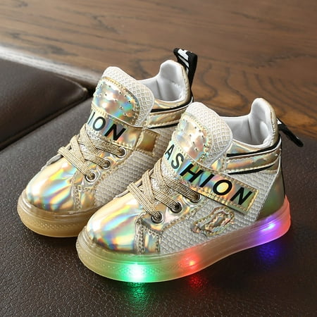 

Baby shoes Children Baby Girls Bling Led Luminous Sport Short Boots Booties Shoes Fragarn