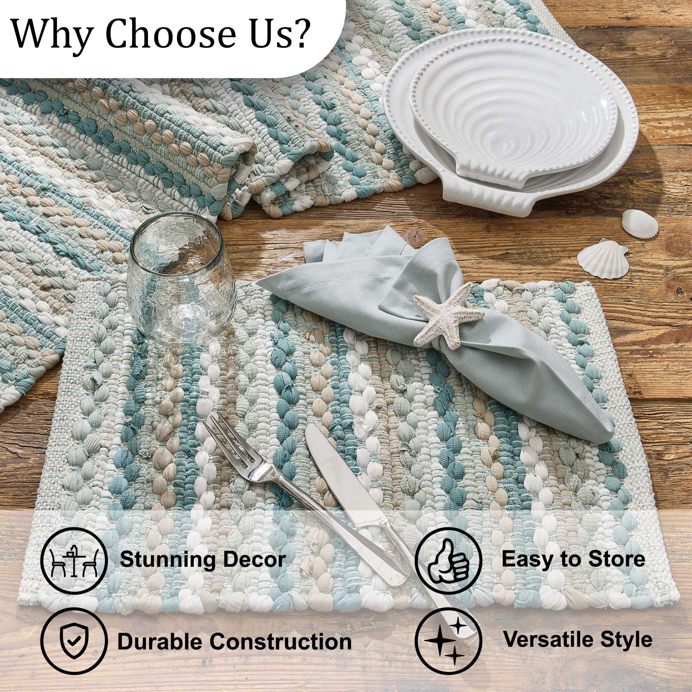 Split P Coastal Blue Chindi Placemat Set of 4